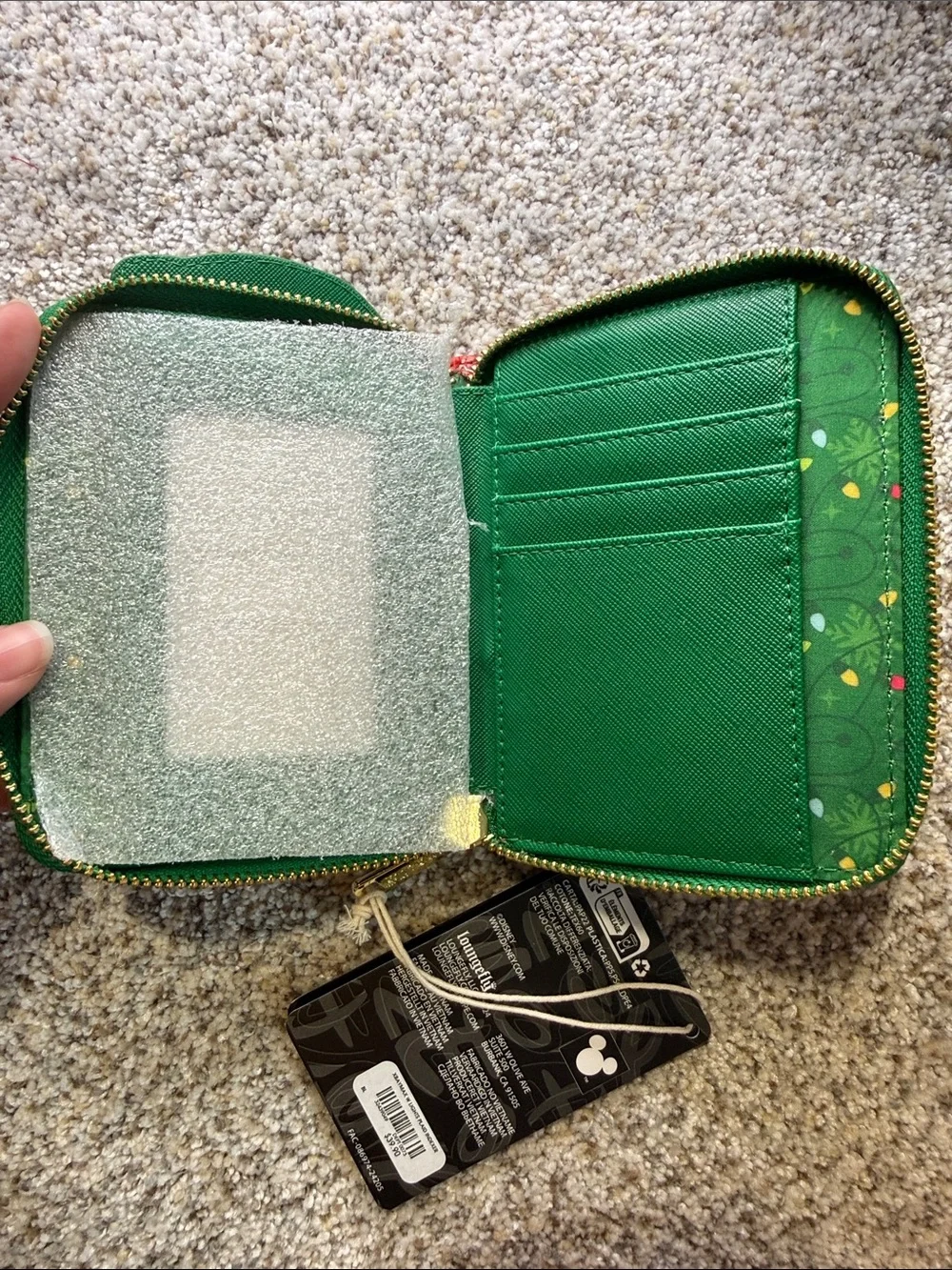 Disney Loungefly Baymax Holiday Lights Compact Zip Wallet
